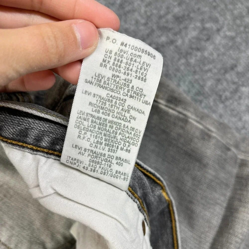 Levi's 501 Original Fit Straight Jeans Men's Gray Denim Classic Button Fly 43X26